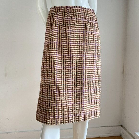 Vintage Brandella For Hudson's Bay Company Houndstooth Pencil Skirt S - Picture 3 of 12